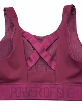 Athleta Power of She Burgundy Red Sports Bra Tank Top Sz Medium Fairtrade